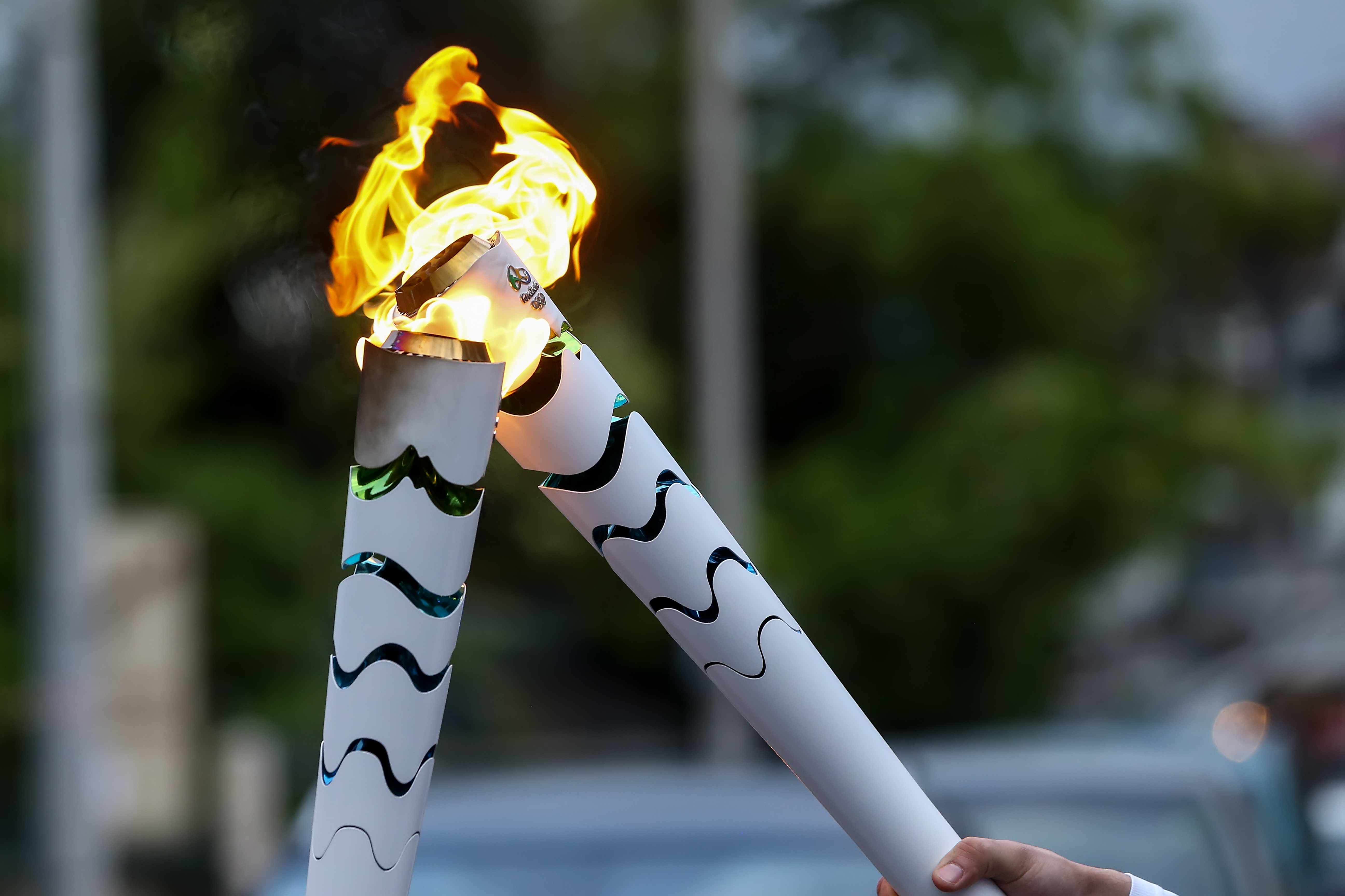 den olympiske ild på toppen Jellingehøj